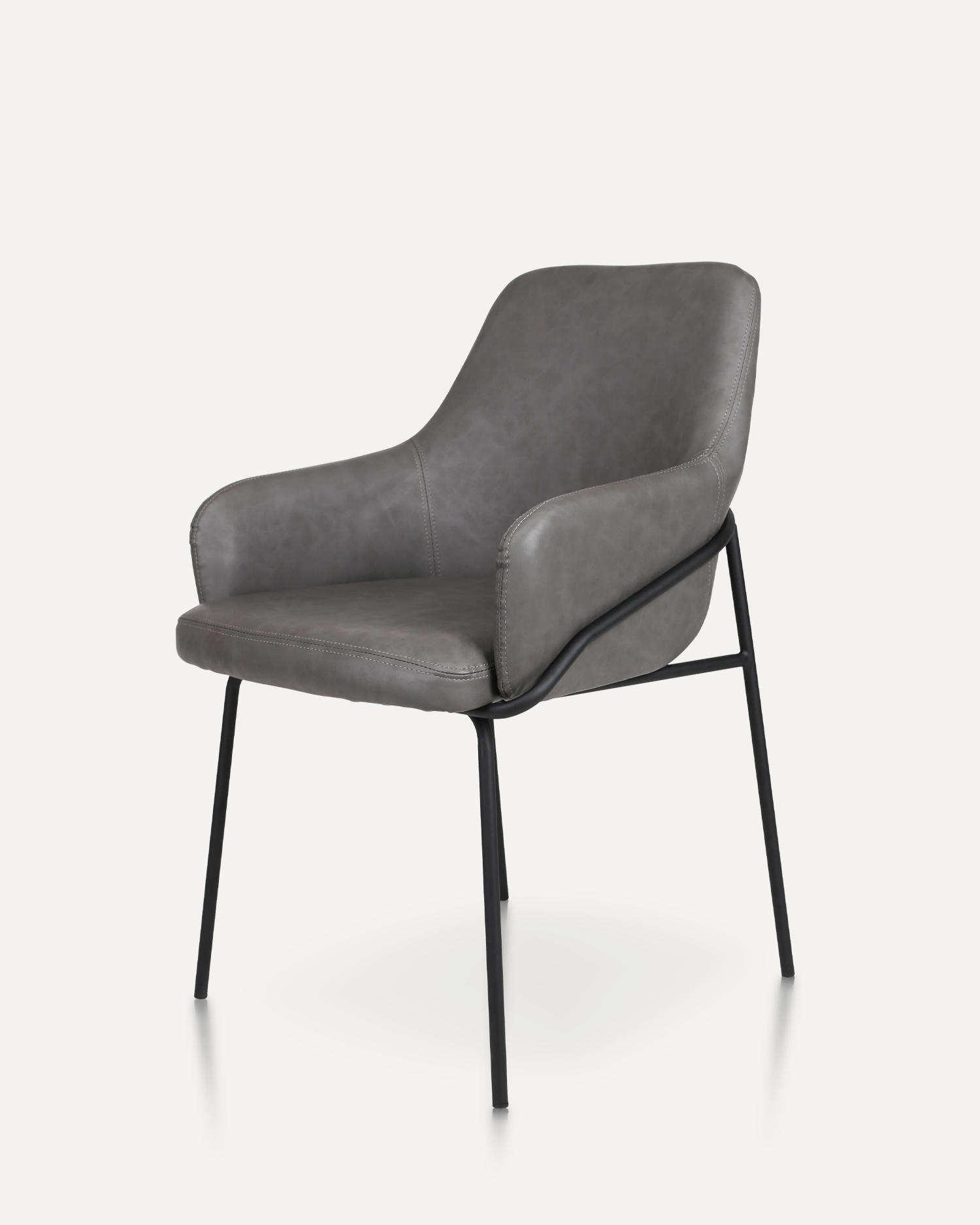 เก้าอี้รับประทานอาหารหนังพร้อมแขน