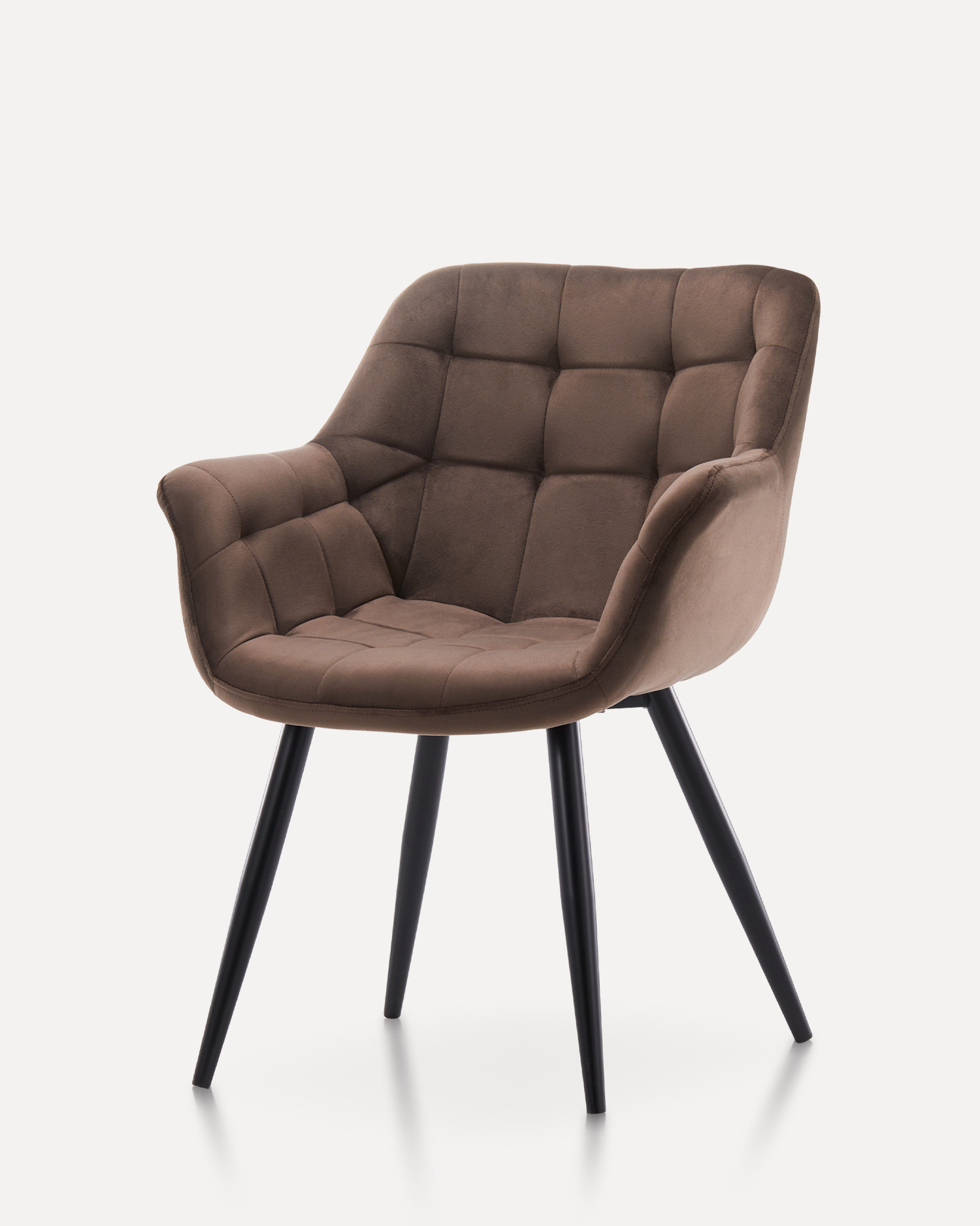 เก้าอี้รับประทานอาหารกำมะหยี่สีน้ำตาล